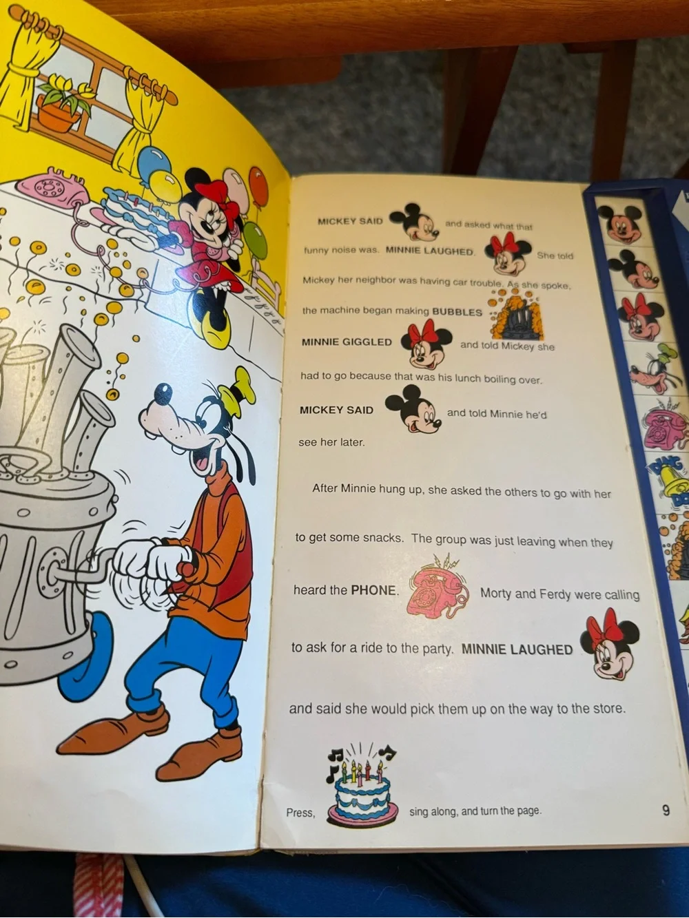 Vintage Children’s Hardcover Disney Mickey Birthday Sound Storybook